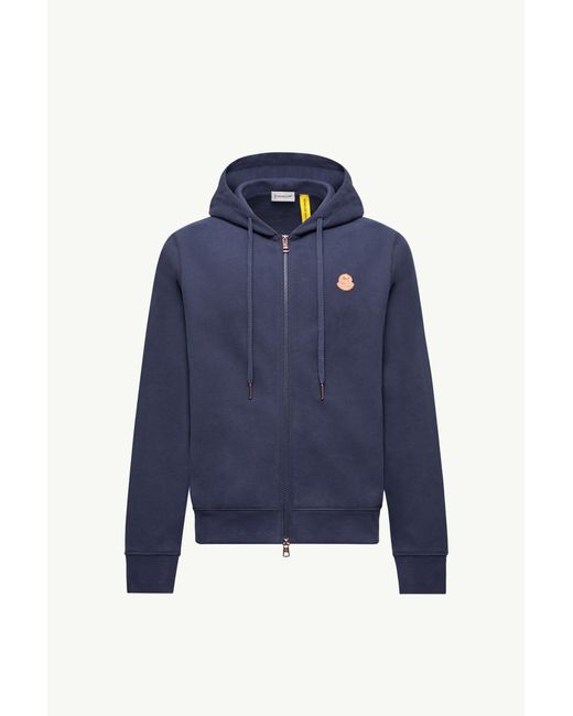 Moncler x Gilga Farm entworfen von Donald Glover Blue Moncler X Gilga Farm By Donald Glover Cotton Zip-Up Hoodie for men
