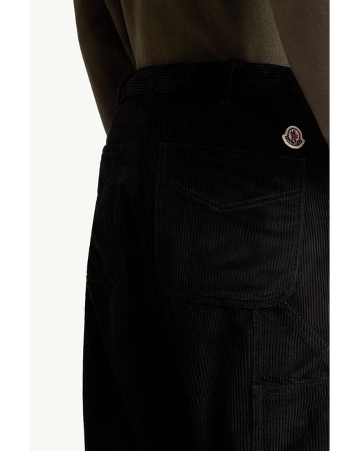 Moncler Black Corduroy Jogging Trousers for men