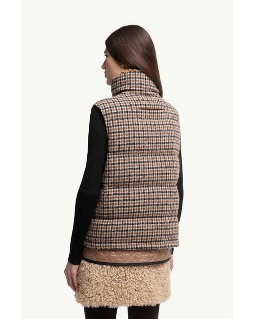 Moncler Brown Touvet Daunenweste Aus Wollmischung, Damen, Größe