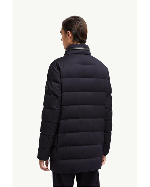 Moncler Blue Vallonpierre Hooded Long Down Jacket for men