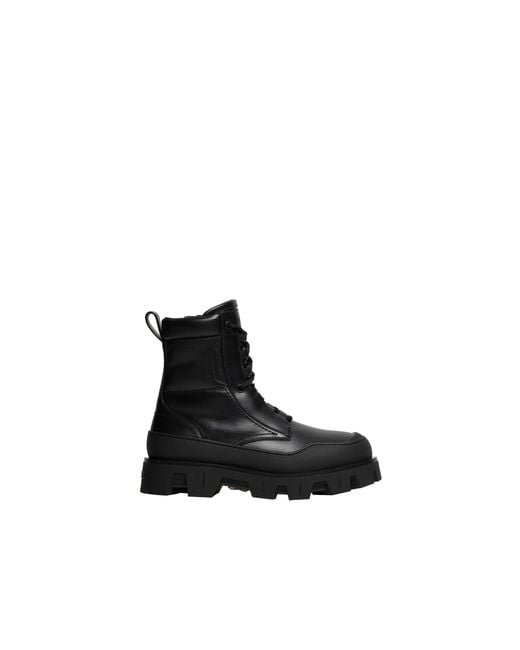 Moncler Black Peak Path Leather Lace-Up Boots for men