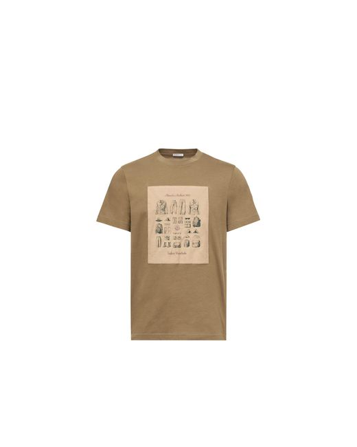 Moncler Natural Moncler Safari Wardrobe Print Cotton T-Shirt for men