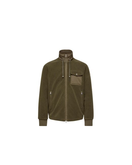 Moncler Green Moncler Padded Teddy Zip-Up Sweatshirt for men