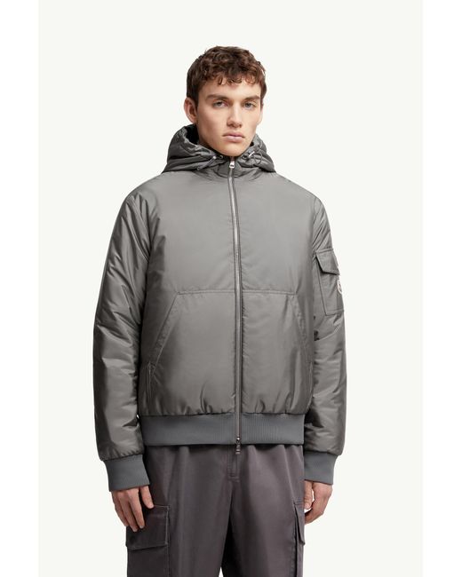 Moncler Gray Poiliot Hooded Short Down Jacket for men