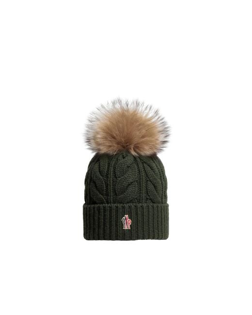 Gorro De Cachemira/Lana Con Pompón, Mujer, Talla Moncler de color Green