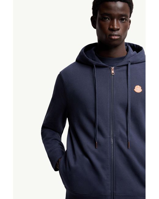 Moncler x Gilga Farm entworfen von Donald Glover Blue Moncler X Gilga Farm By Donald Glover Cotton Zip-Up Hoodie for men