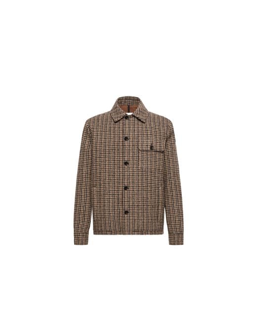 Moncler Brown Moncler Norfol Wool Blend Down Shirt Jacket for men