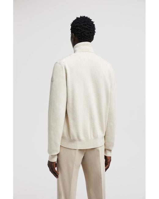 Moncler White Padded Wool & Cashmere Zip-Up Cardigan for men