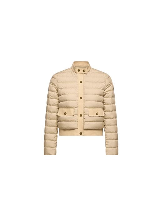 Moncler Natural Moncler Juju Cotton & Linen-Trimmed Short Down Jacket