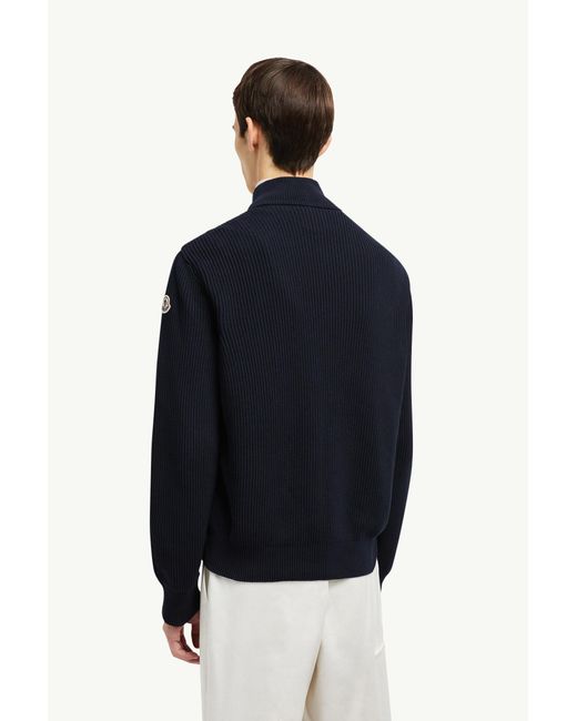 Moncler Black Padded Cotton Zip-Up Cardigan for men