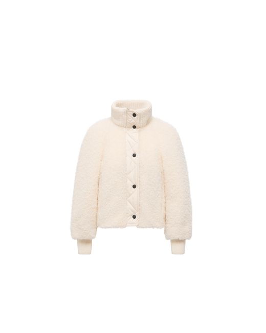 Moncler Natural Moncler Ayles Teddy & Wool Short Down Jacket