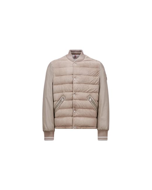 Moncler Natural Chalanches Suede Down Jacket for men