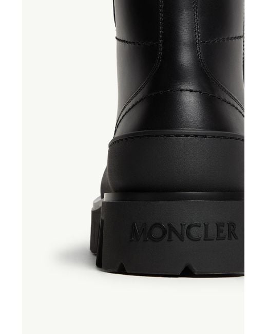 Moncler Black Peak Path Leather Lace-Up Boots for men