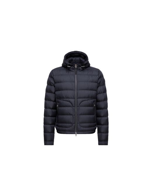 Moncler Blue Sestriere Hooded Short Down Jacket for men