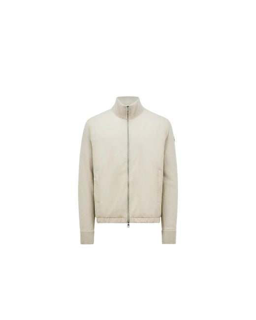 Moncler Natural Padded Wool & Cashmere Zip-Up Cardigan for men