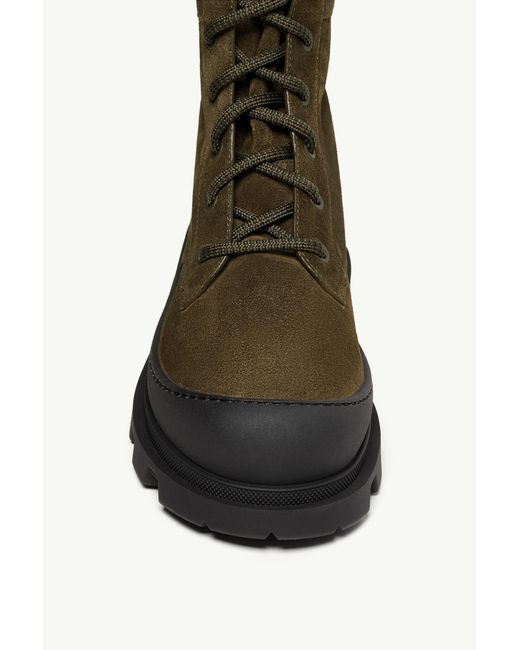 Moncler Brown Vera High Suede Lace-Up Boots