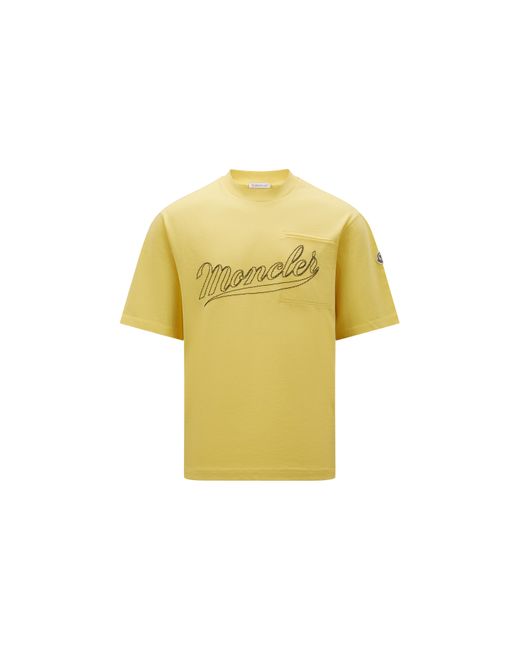 Moncler Logo T-shirt in Yellow for Men | Lyst