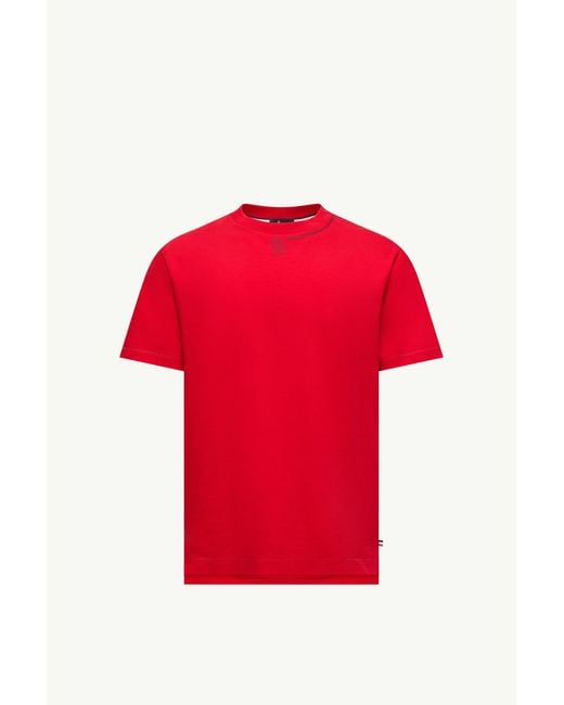 Camiseta De Algodón Con Logotipo, Hombre, Talla Moncler de hombre de color Red
