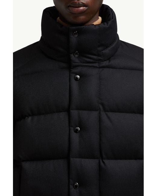Moncler Black Vezere Hooded Flanelle Short Down Jacket for men