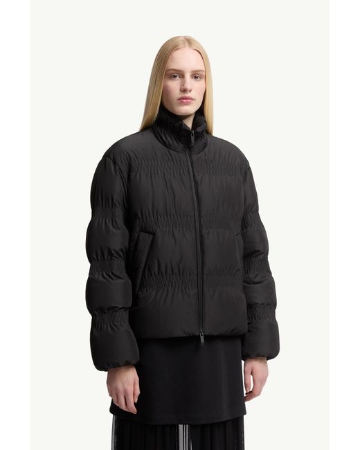 Moncler Black Ravignan Gather-Quilted Short Down Jacket