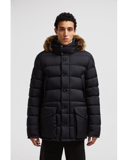 Moncler Clunye Hooded Mid Length Down Jacket in Black for Men Lyst UK