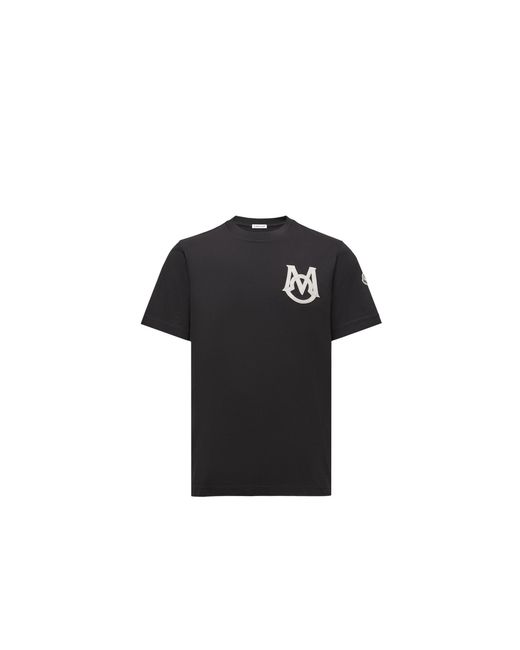 Moncler Black Moncler Monogram Cotton T-Shirt for men