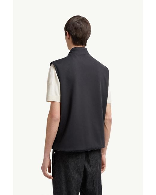 Moncler Blue Reversible Padded Cotton Gilet for men