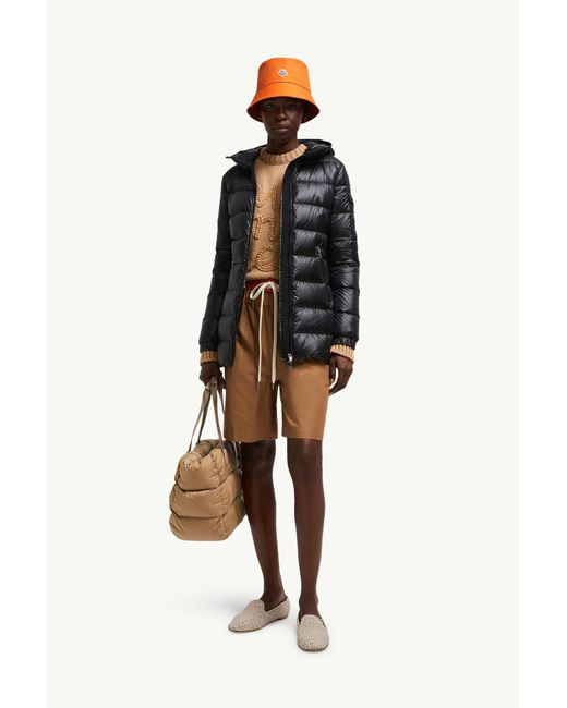 Moncler Black Glements Hooded Mid-Length Down Jacket