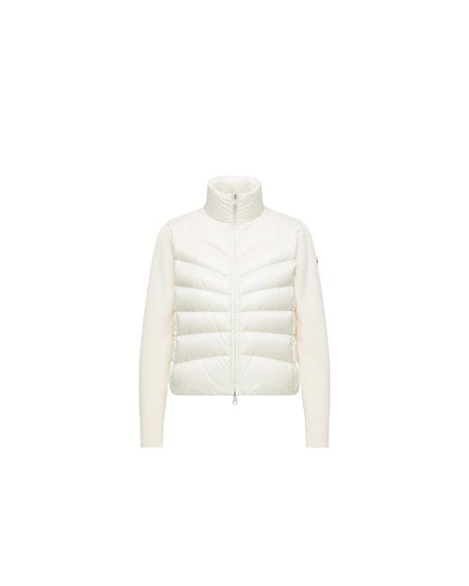 Moncler White Moncler Padded Wool Cardigan