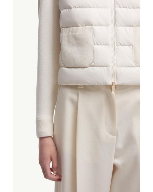 Cárdigan Con Cremallera De Lana Acolchada, Mujer, Talla Moncler de color White