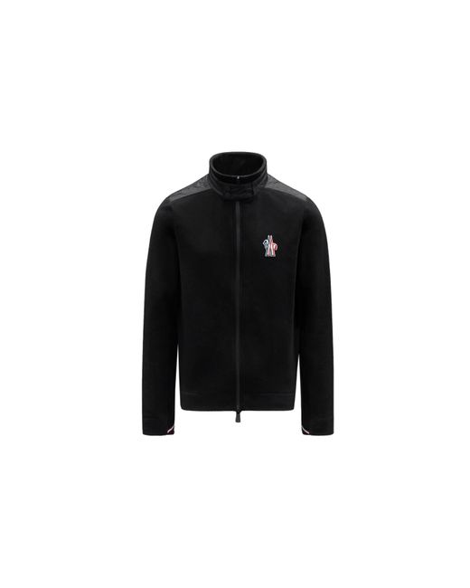 3 MONCLER GRENOBLE Black Fleece Zip-Up Sweatshirt for men