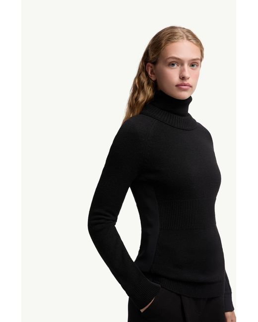 Jersey De Lana Y Cuello De Tortuga, Mujer, Talla Moncler de color Black