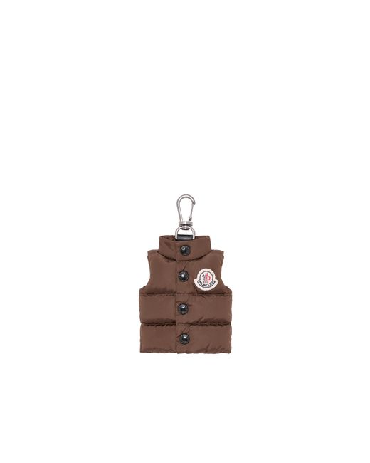 Moncler Brown Moncler Down Vest Shape Key Ring for men