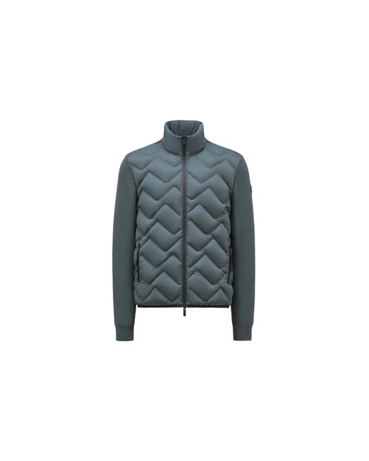 Moncler Blue Padded Wool Blend Zip-up Cardigan Green for men