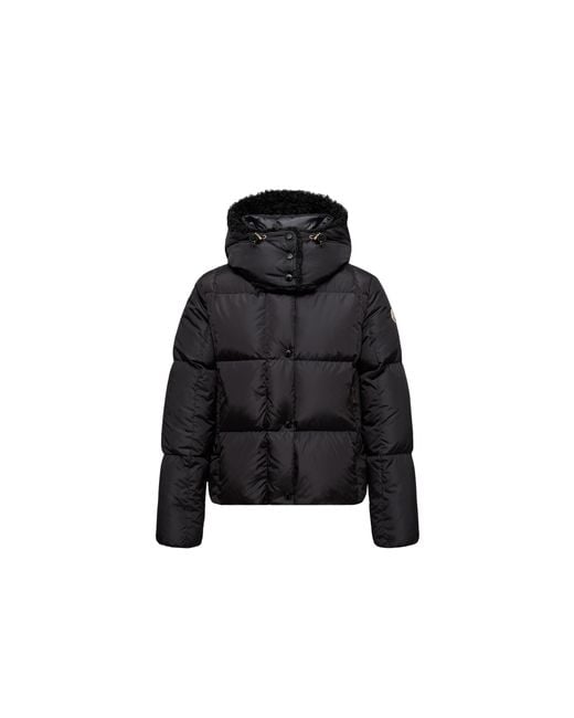 Piumino Corto Con Cappuccio E Trapuntatura A Quadri Castelnou, Donna, Taglia di Moncler in Black