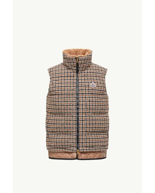 Moncler Brown Touvet Daunenweste Aus Wollmischung, Damen, Größe