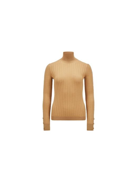 Moncler Natural Wool & Cashmere Polo Neck Jumper