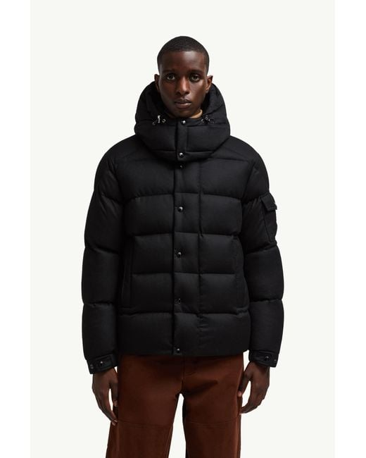 Moncler Black Vezere Hooded Flanelle Short Down Jacket for men