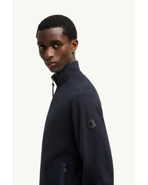 Sweat En Coton Et Cachemire À Bordure En Daim Moncler pour homme en coloris Blue