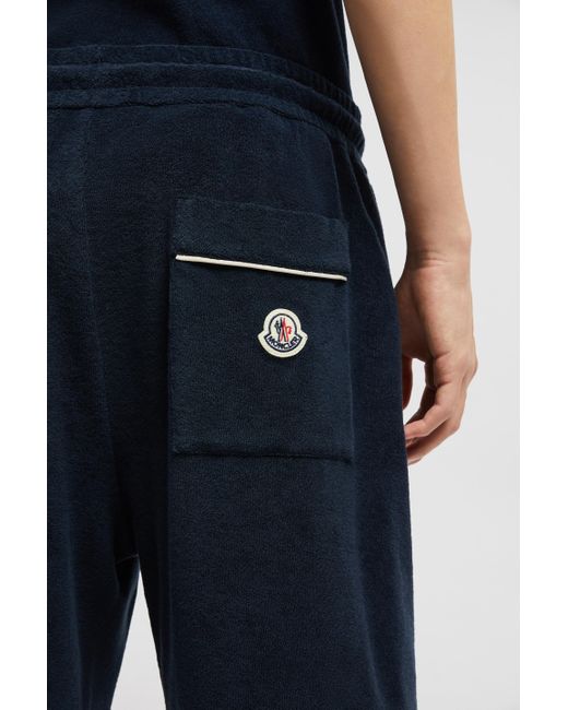 Short En Coton Éponge Moncler pour homme en coloris Blue