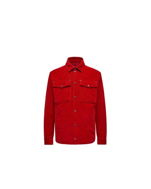 Moncler Ambroisie Daunen-Hemdjacke Aus Cord, Herren, Größe in Red für Herren