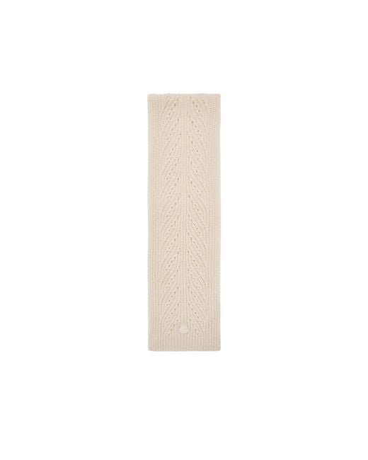 Moncler White Moncler Wool Blend Scarf