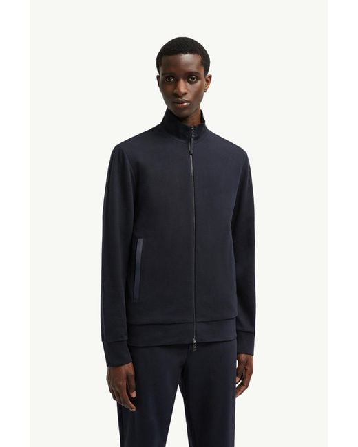 Sweat En Coton Et Cachemire À Bordure En Daim Moncler pour homme en coloris Blue