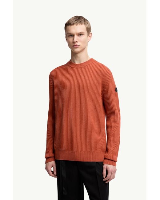Moncler Red Wool Jumper With Pocket for men
