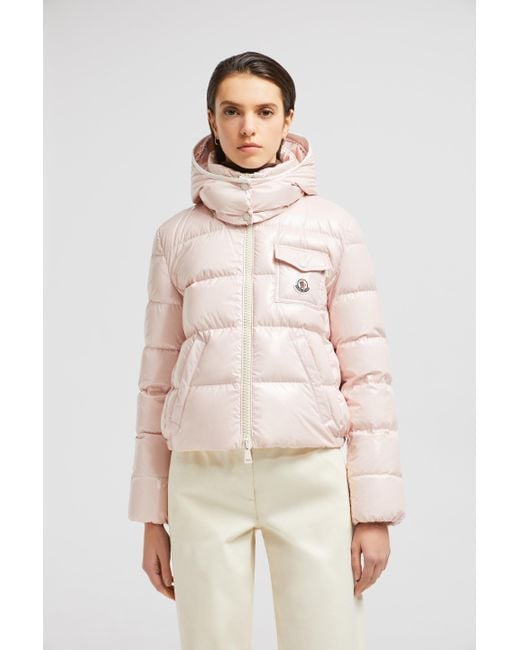 Moncler Pink Andro Hooded Short Down Jacket
