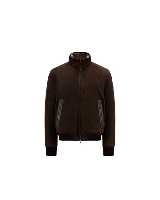 Moncler Fayal Suede Bomber Jacket in Green for Men | Lyst