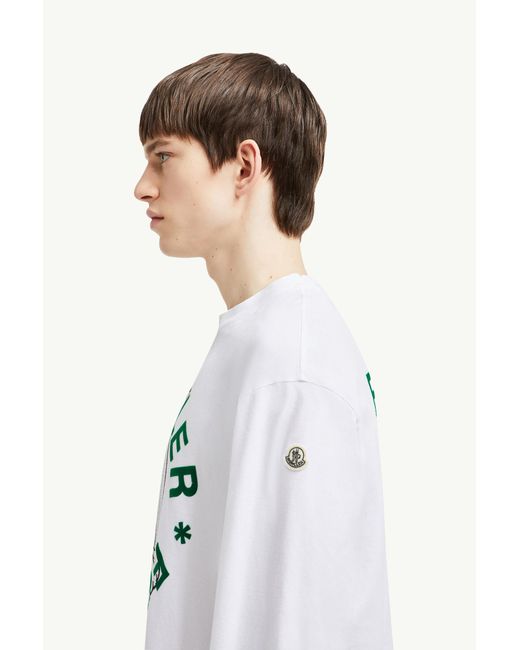 MONCLER X FRGMT White Cartoon Logo Long Sleeve T-Shirt for men