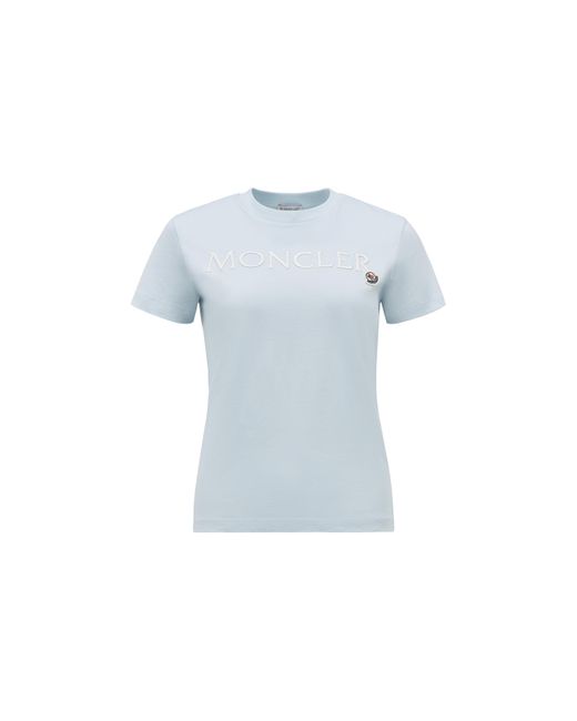 Moncler Embroidered Logo T-shirt Blue
