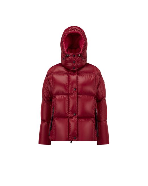 Moncler Parana Short Down Jacket in Red | Lyst Canada