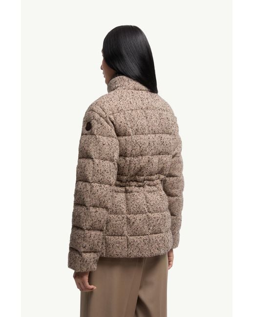 Moncler Brown Antigony Wool Blend Short Down Jacket